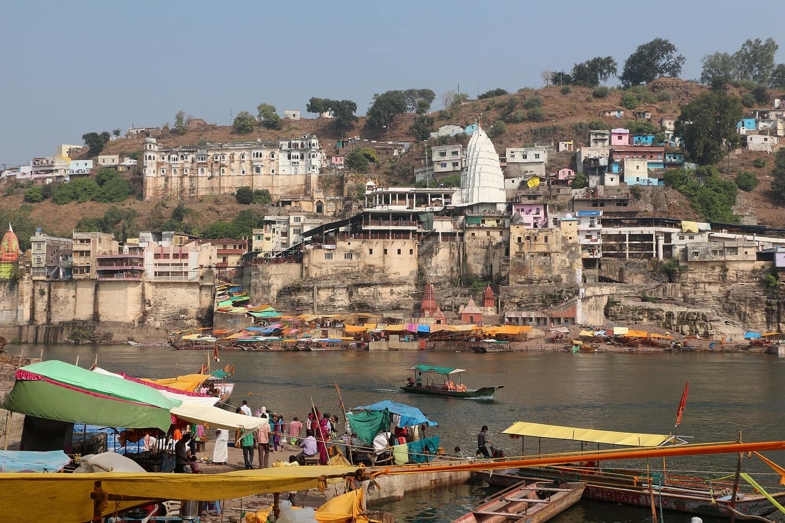 Omkareshwar temple town on the Narmada river island, Omkareshwar Jyotirlinga darshan